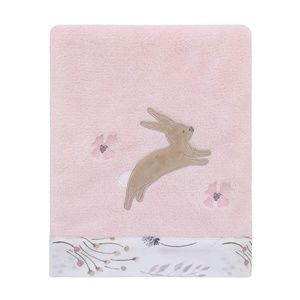 Woodland Wreath Plush Blanket with Bunny Appliqué